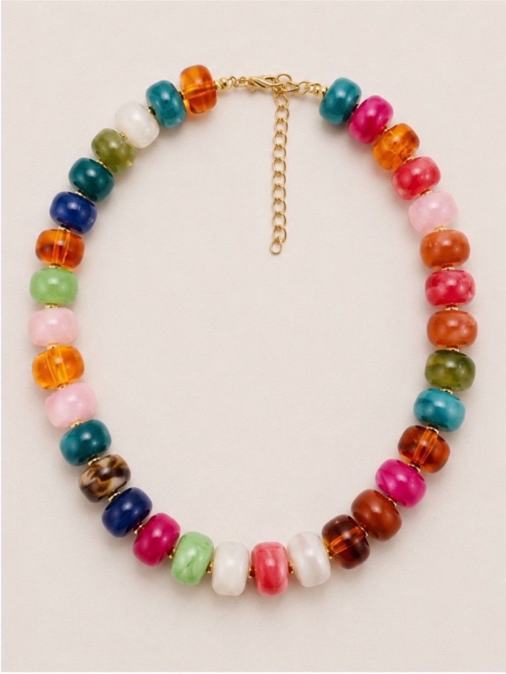 New! Preppy Colorful Mixed Bead Dopamine Necklace NWOT 3012